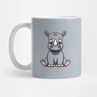 Cute baby rhino smiling cartoon illustration Mug